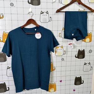 Petrol blue Round Neck Half Sleeves